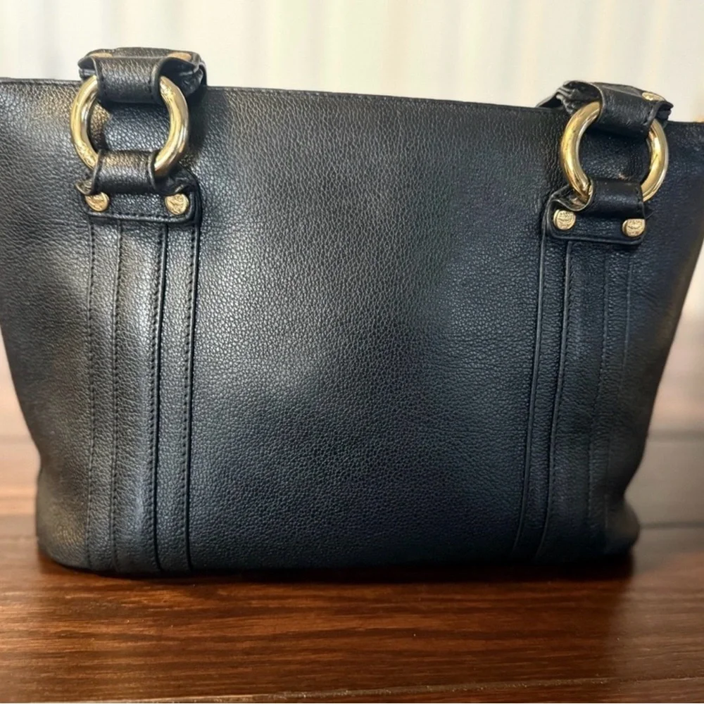 MCM Black Leather Munchen studded satchel - Picture 5 of 15